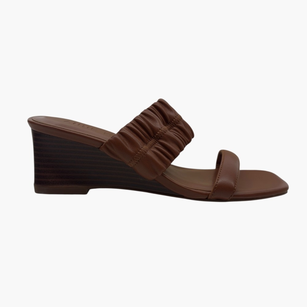 Anne Klein Ginny Cognac Brown Wedge Sandals Size‎ 6